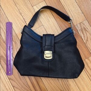 Black Leather Women's Bag-Calvin Klein